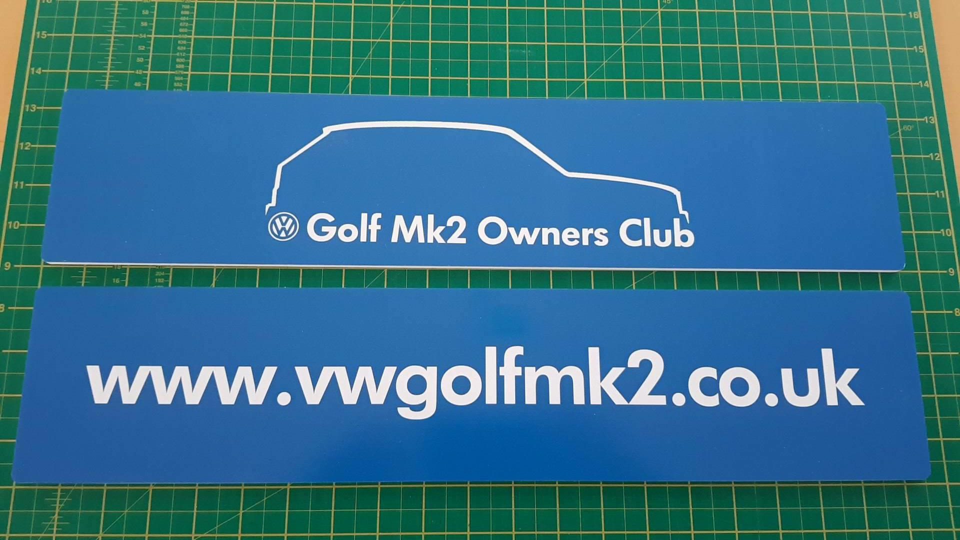 VW Golf Mk2 Owners Club Show Plates – NEW! – VW Golf Mk2 Owners Club